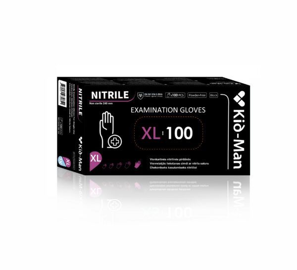 Mănuși negre de nitril de unică folosință, mărimea XL, (100 buc/cutie) – set 10 cutii